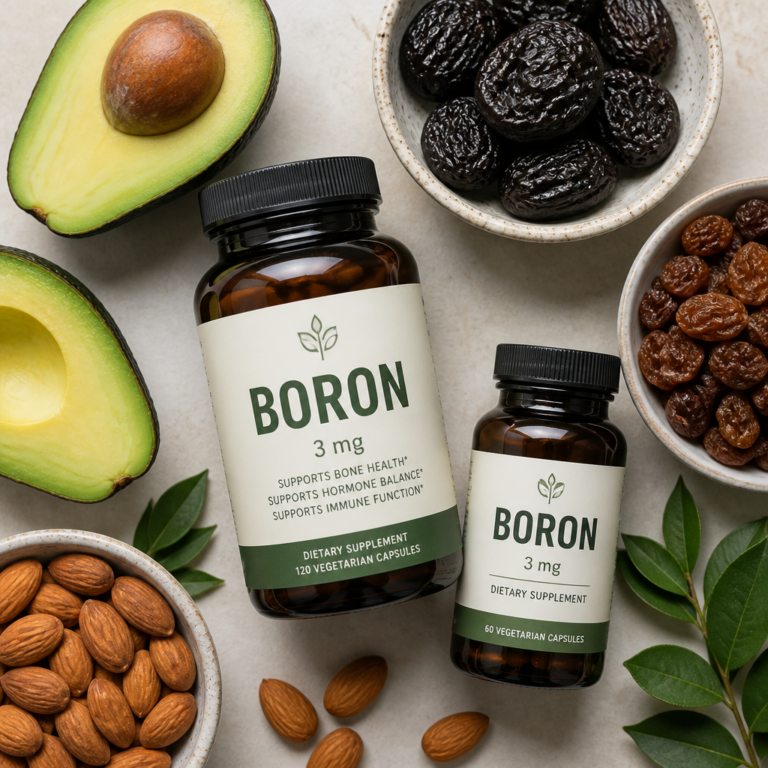 Boron supplements with avocado prunes raisins almonds — boron for bones